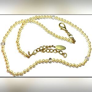 CHICO'S Pearl Bead Diamond Cut Cream Color Long 34"-37"